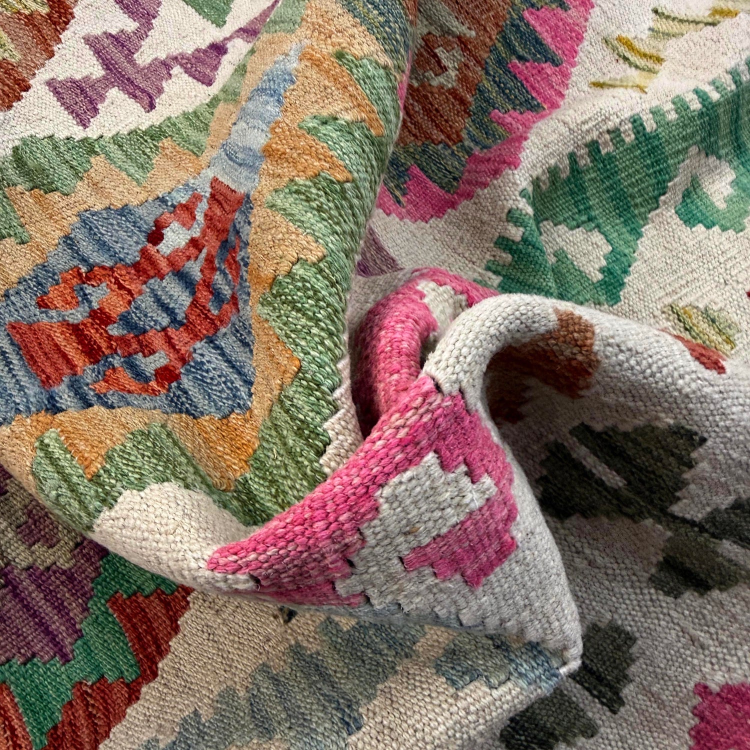 Handmade Vegetable Kilim 8' 5" x 9' 9" (ft) - No. Y39298