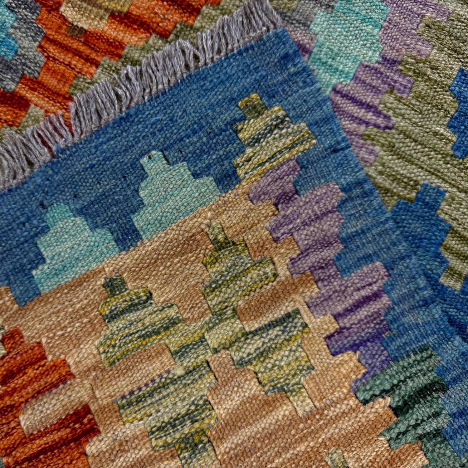 Handmade Vegetable Kelim 5' 8" x 7' 8" (ft) - No. Y39313