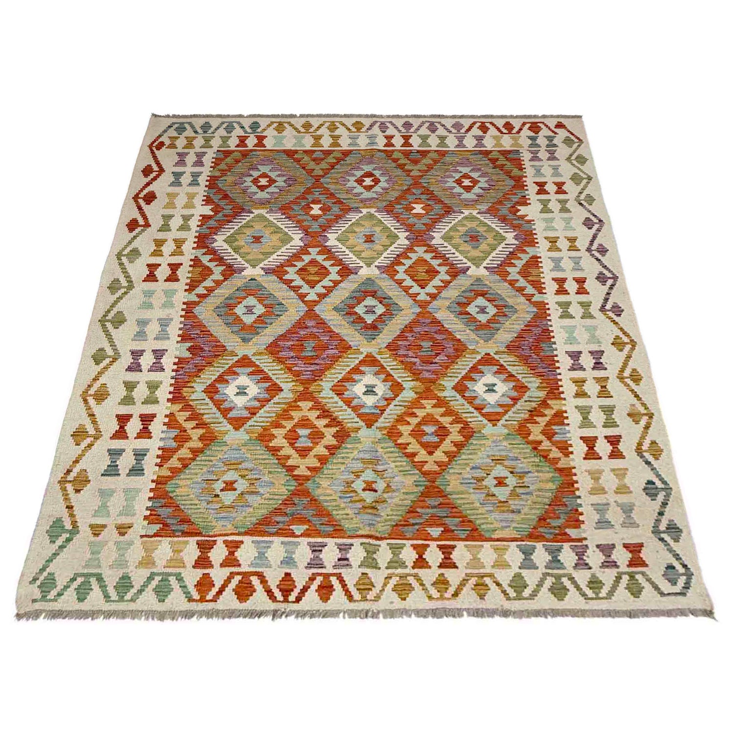 Handmade Vegetable Kilim 5' 9" x 8' 0" (ft) - No. Y39314