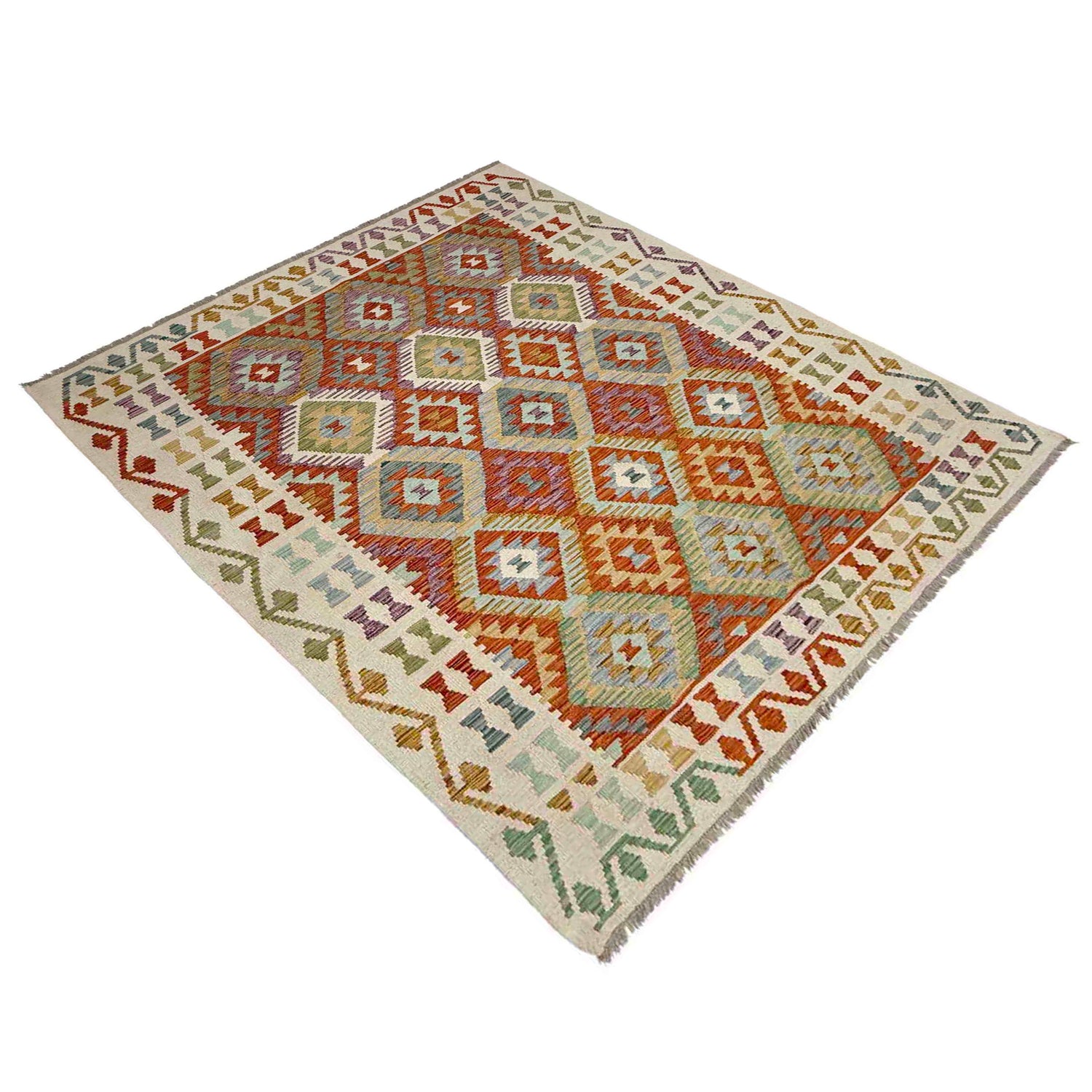 Handmade Vegetable Kilim 5' 9" x 8' 0" (ft) - No. Y39314