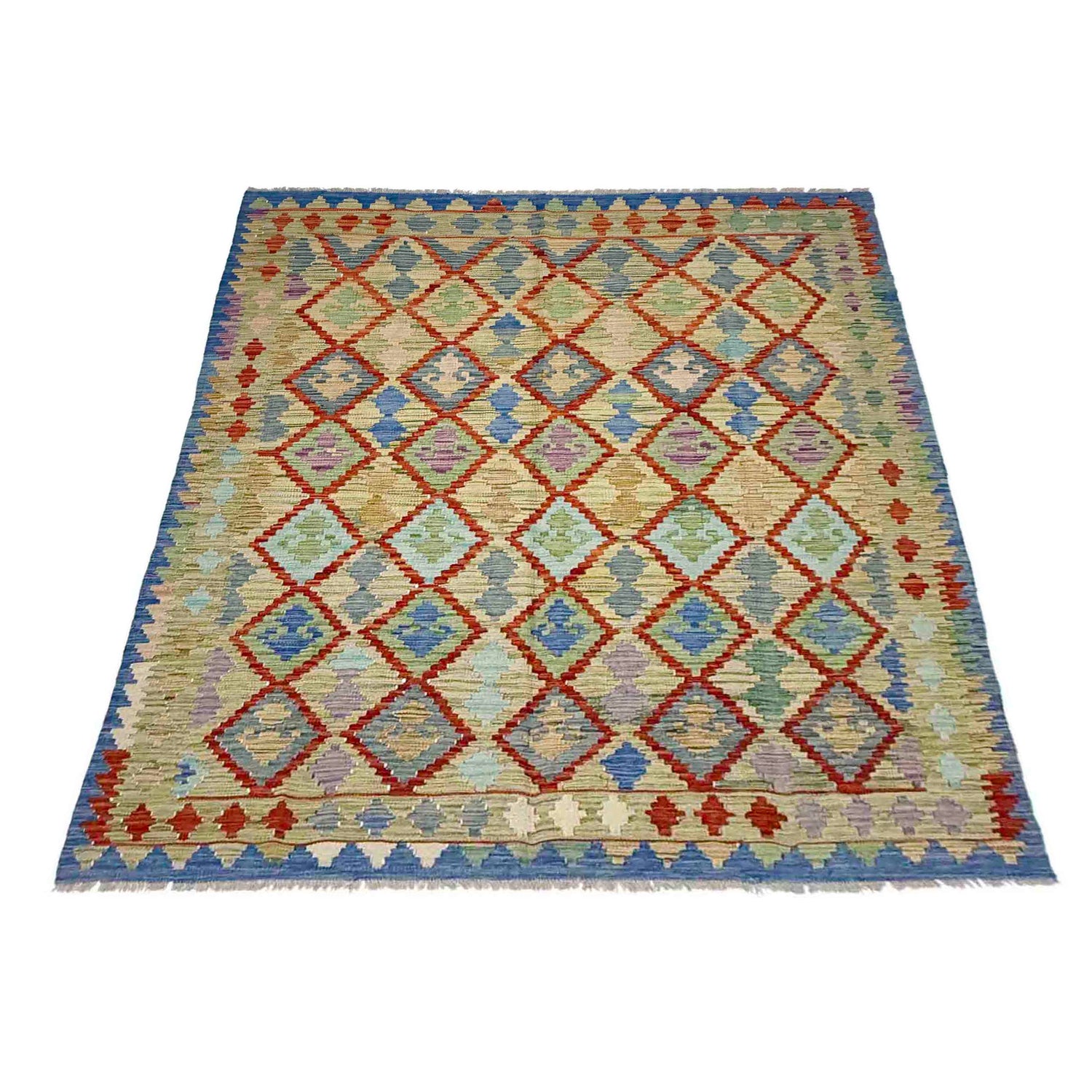 Handmade Vegetable Kelim 5' 11" x 7' 9" (ft) - No. Y39315