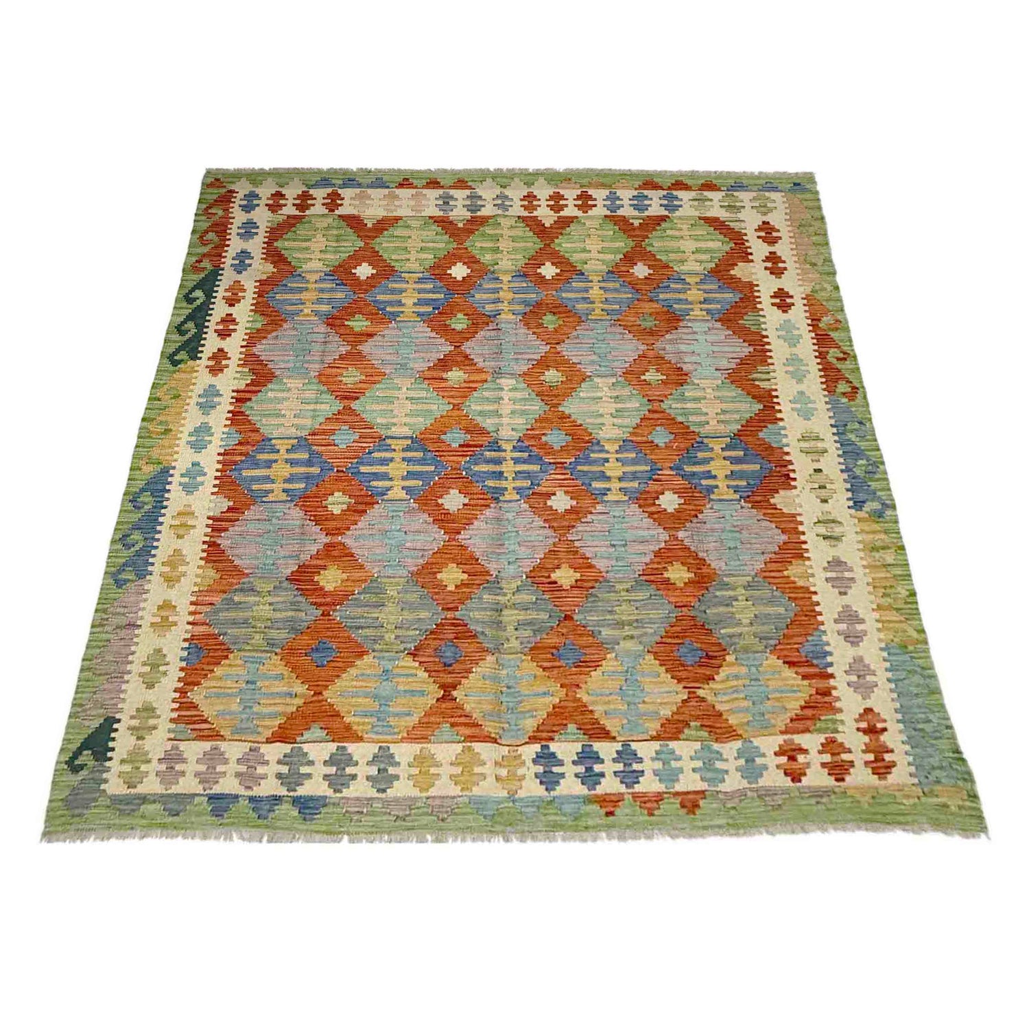 Handmade Vegetable Kelim 6' 0" x 7' 5" (ft) - No. Y39317