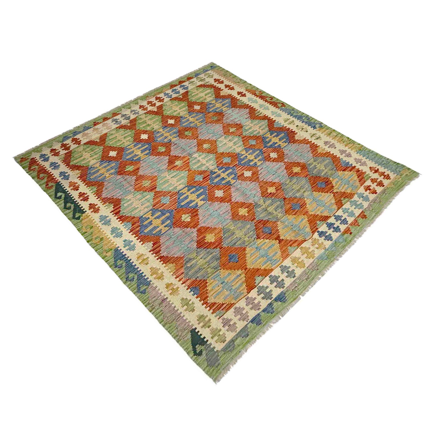 Handmade Vegetable Kelim 6' 0" x 7' 5" (ft) - No. Y39317