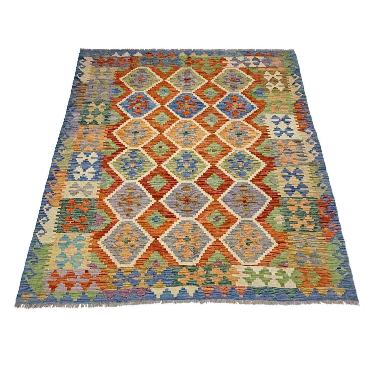 Handmade Vegetable Kilim 6' 0" x 7' 7" (ft) - No. Y39318