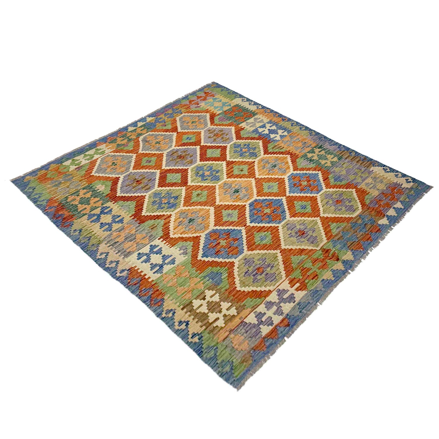 Handmade Vegetable Kilim 6' 0" x 7' 7" (ft) - No. Y39318