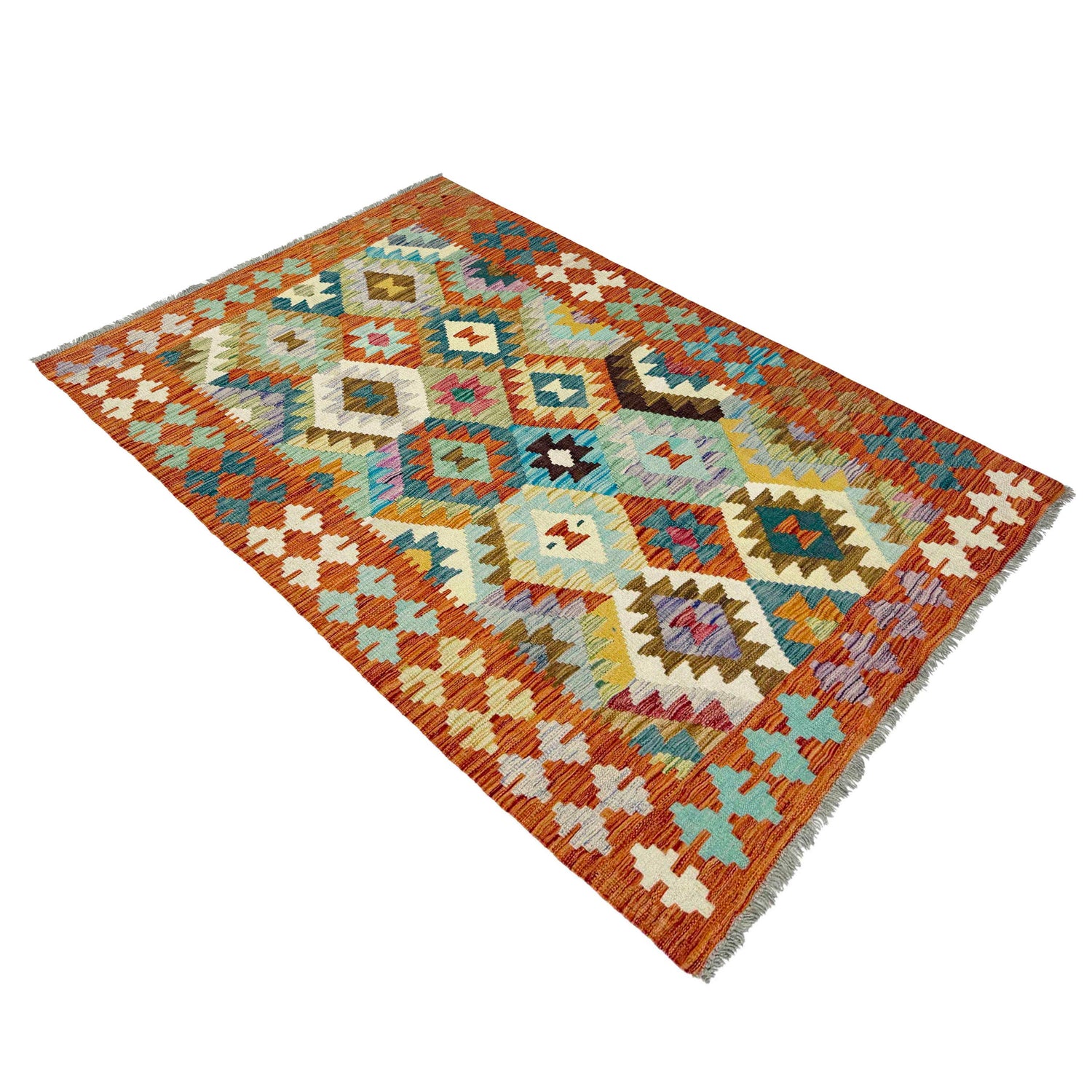 Handmade Vegetable Kelim 3' 11" x 6' 3" (ft) - No. Y39320