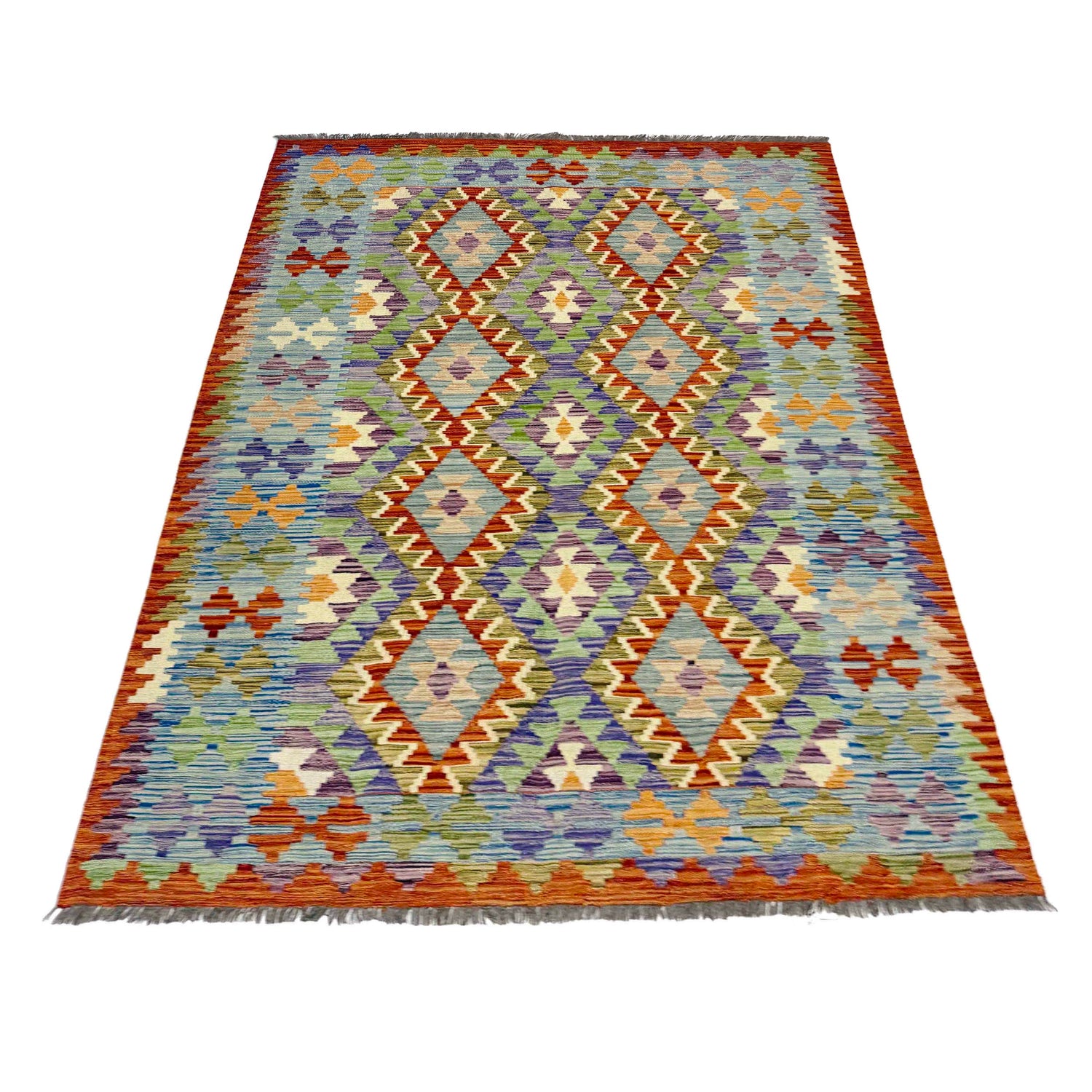 Handmade Vegetable Kilim 4' 1" x 6' 5" (ft) - No. Y39321