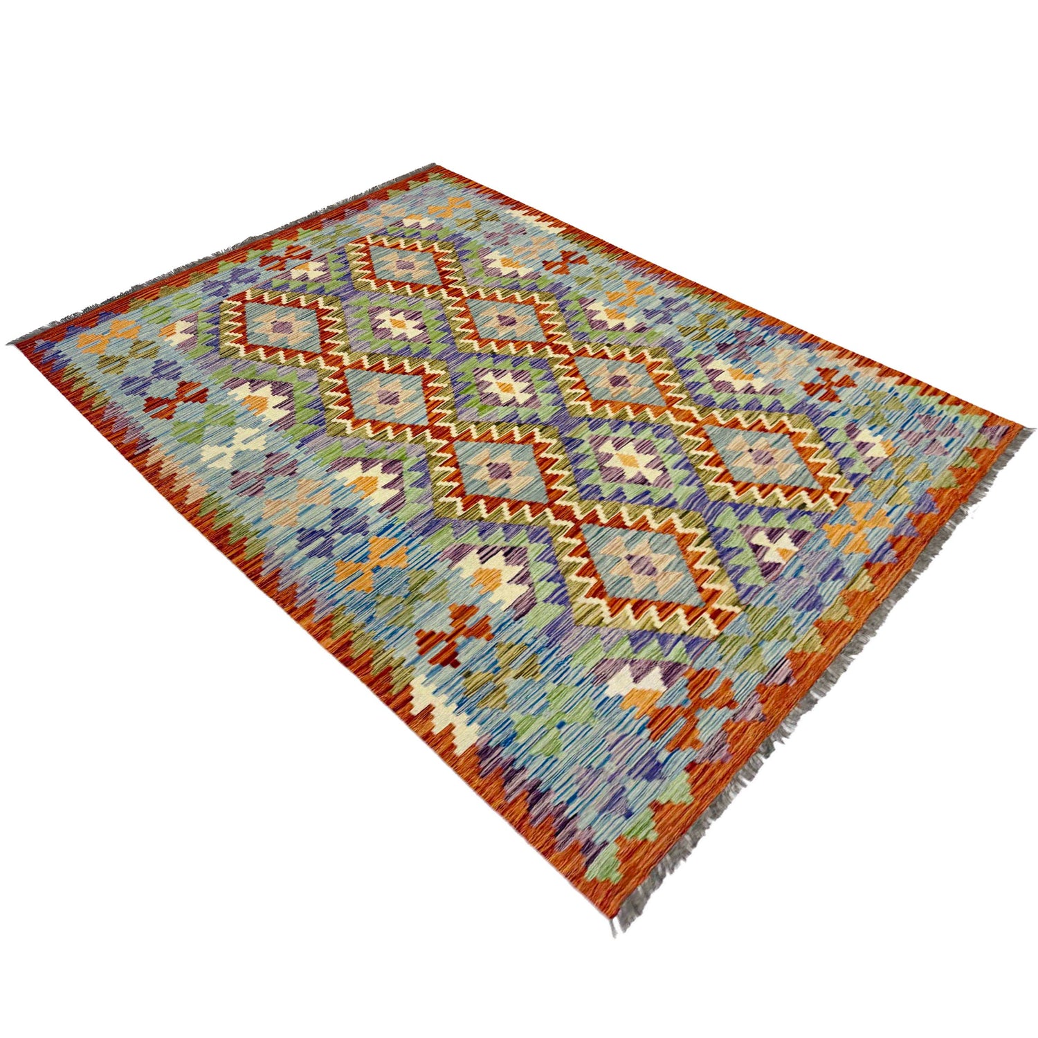 Handmade Vegetable Kilim 4' 1" x 6' 5" (ft) - No. Y39321