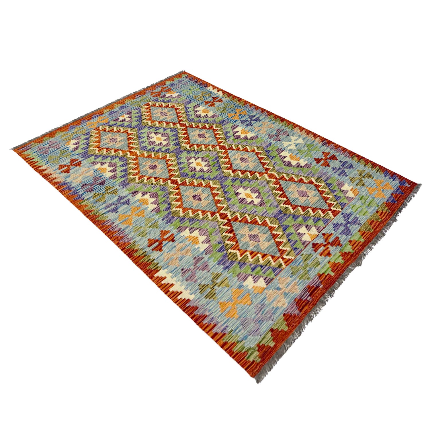Handmade Vegetable Kilim 4' 1" x 6' 5" (ft) - No. Y39321