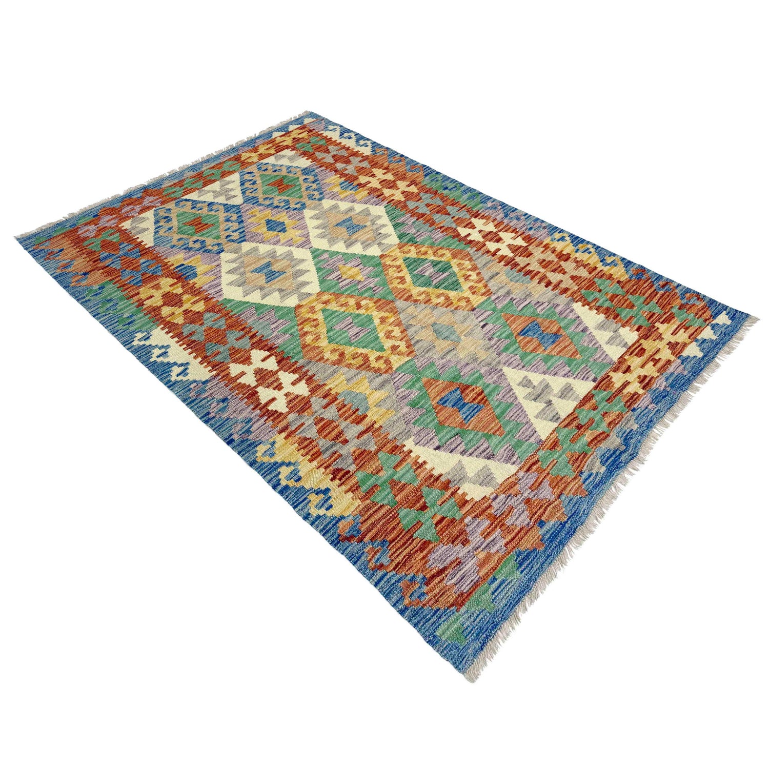 Handmade Vegetable Kelim 3' 11" x 6' 0" (ft) - No. Y39322