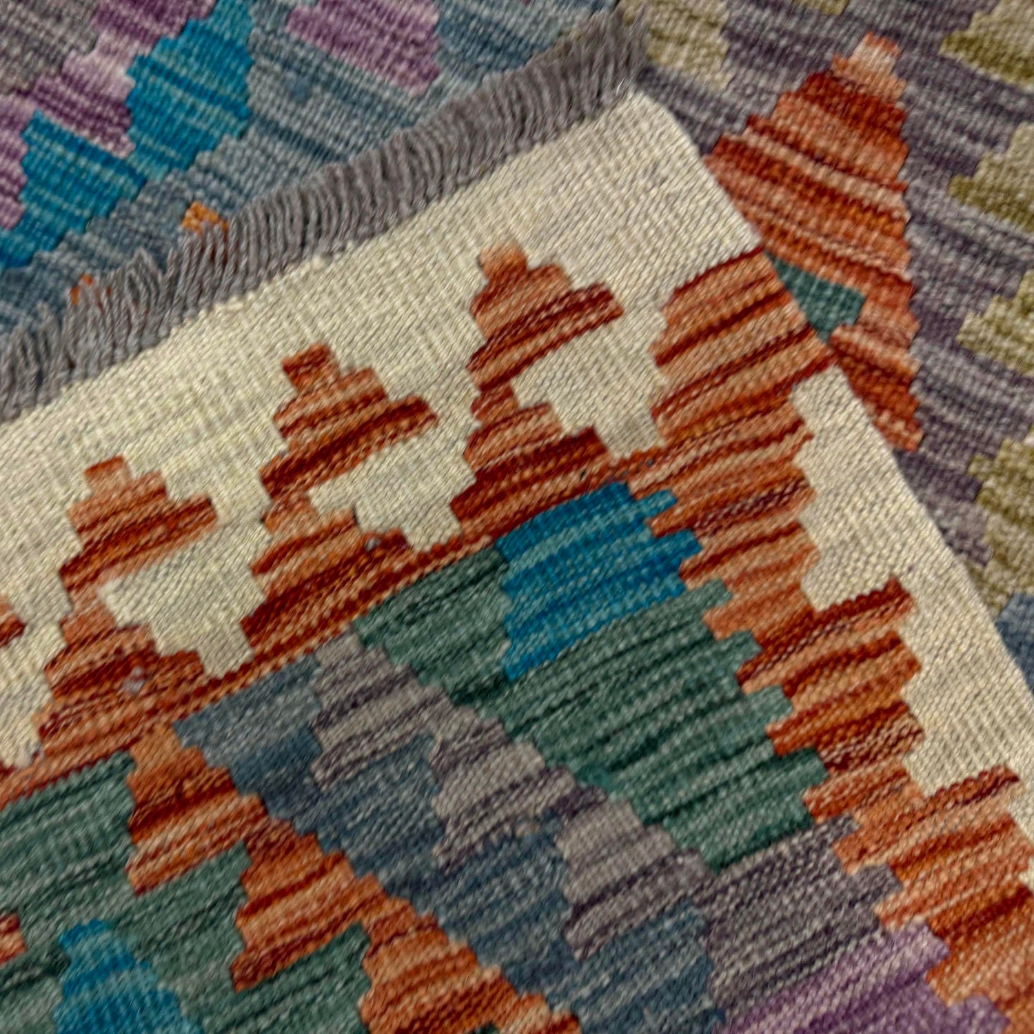 Handmade Vegetable Kilim 4' 0" x 5' 11" (ft) - No. Y39323