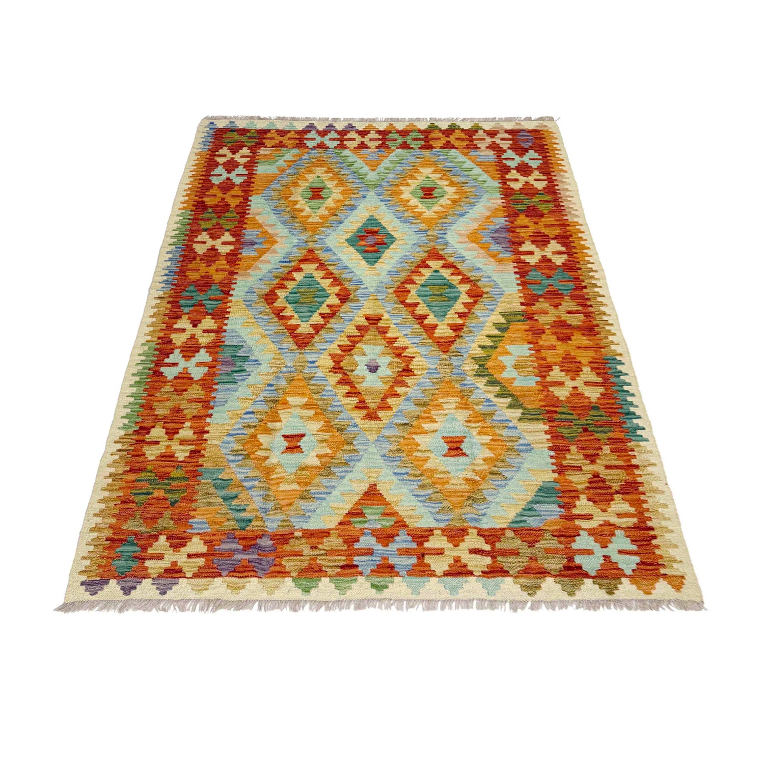 Handmade Vegetable Kilim 4' 2" x 5' 9" (ft) - No. Y39326