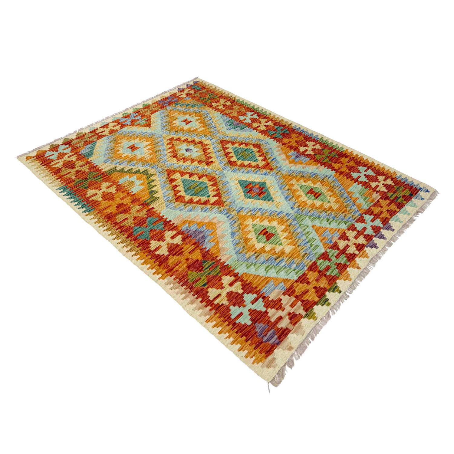Handmade Vegetable Kilim 4' 2" x 5' 9" (ft) - No. Y39326