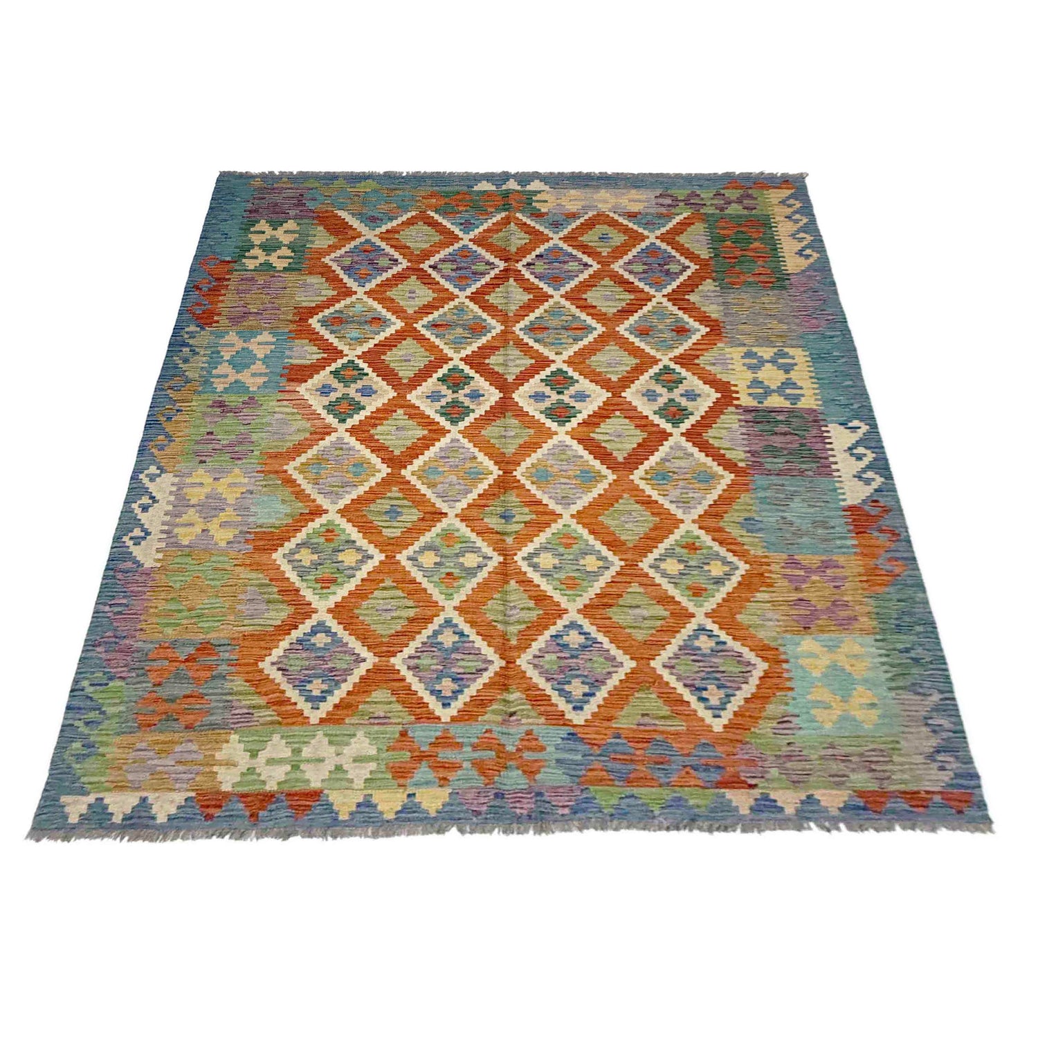 Handmade Vegetable Kilim 5' 10" x 7' 7" (ft) - No. Y39327