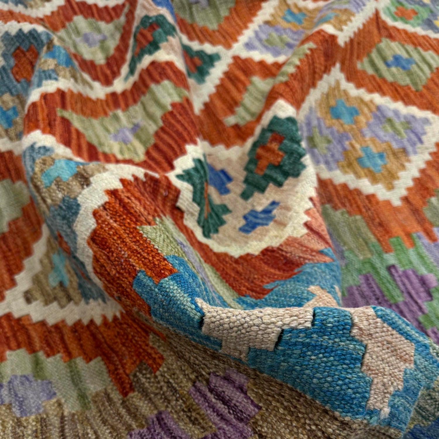 Handmade Vegetable Kilim 5' 10" x 7' 7" (ft) - No. Y39327