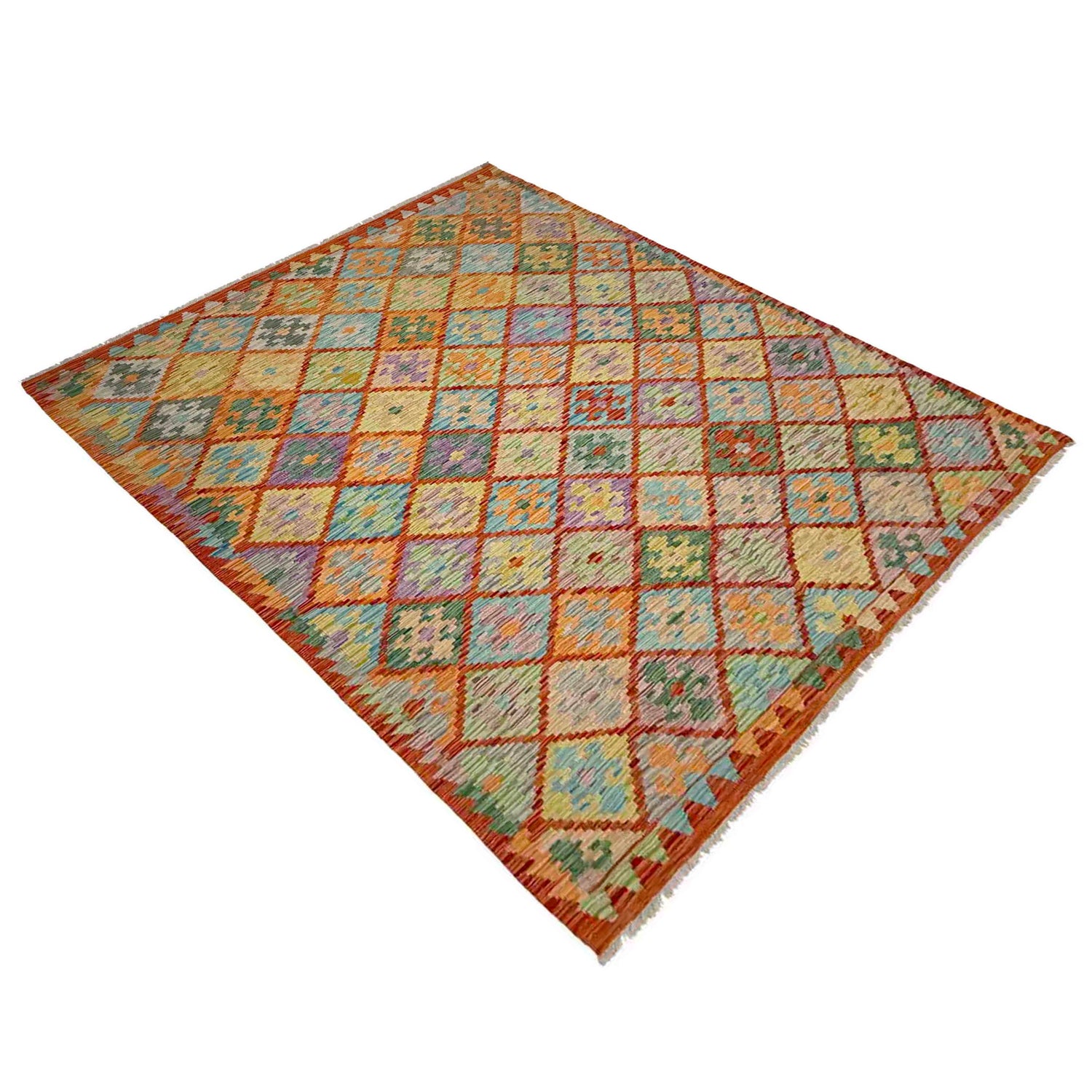 Handmade Vegetable Kelim 5' 9" x 8' 2" (ft) - No. Y39328