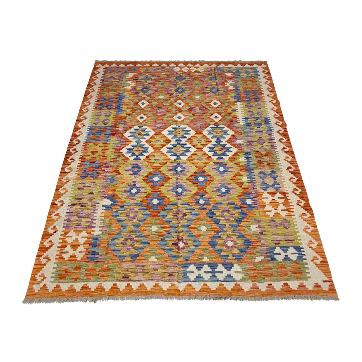 Handmade Vegetable Kilim 5' 8" x 7' 9" (ft) - No. Y39329