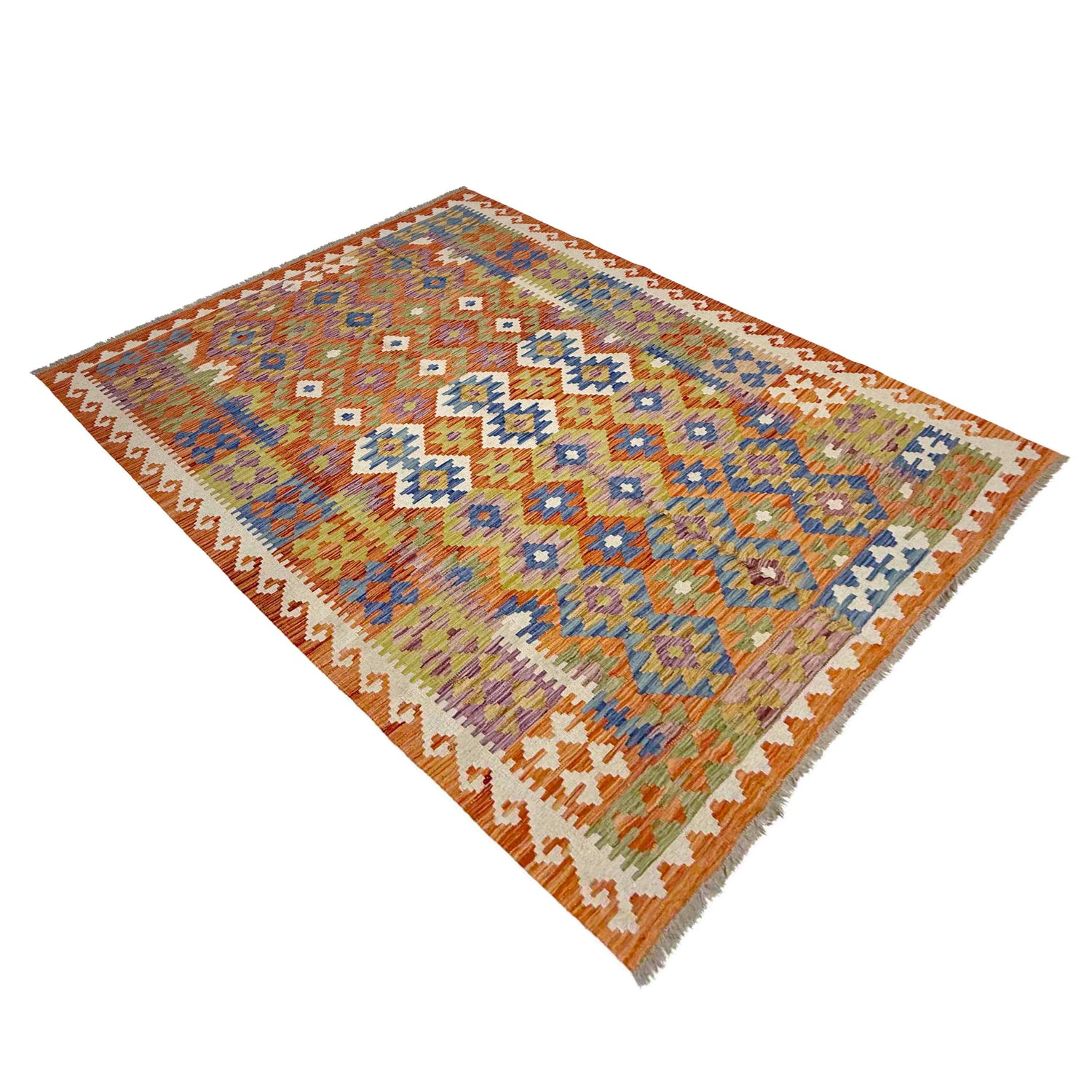 Handmade Vegetable Kilim 5' 8" x 7' 9" (ft) - No. Y39329