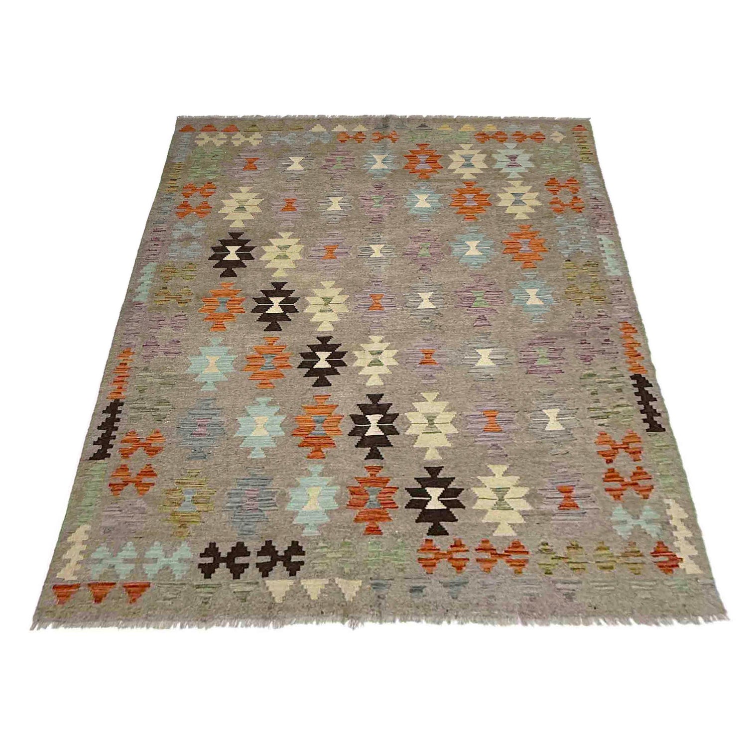 Handmade Vegetable Kilim 5' 11" x 7' 10" (ft) - No. Y39331