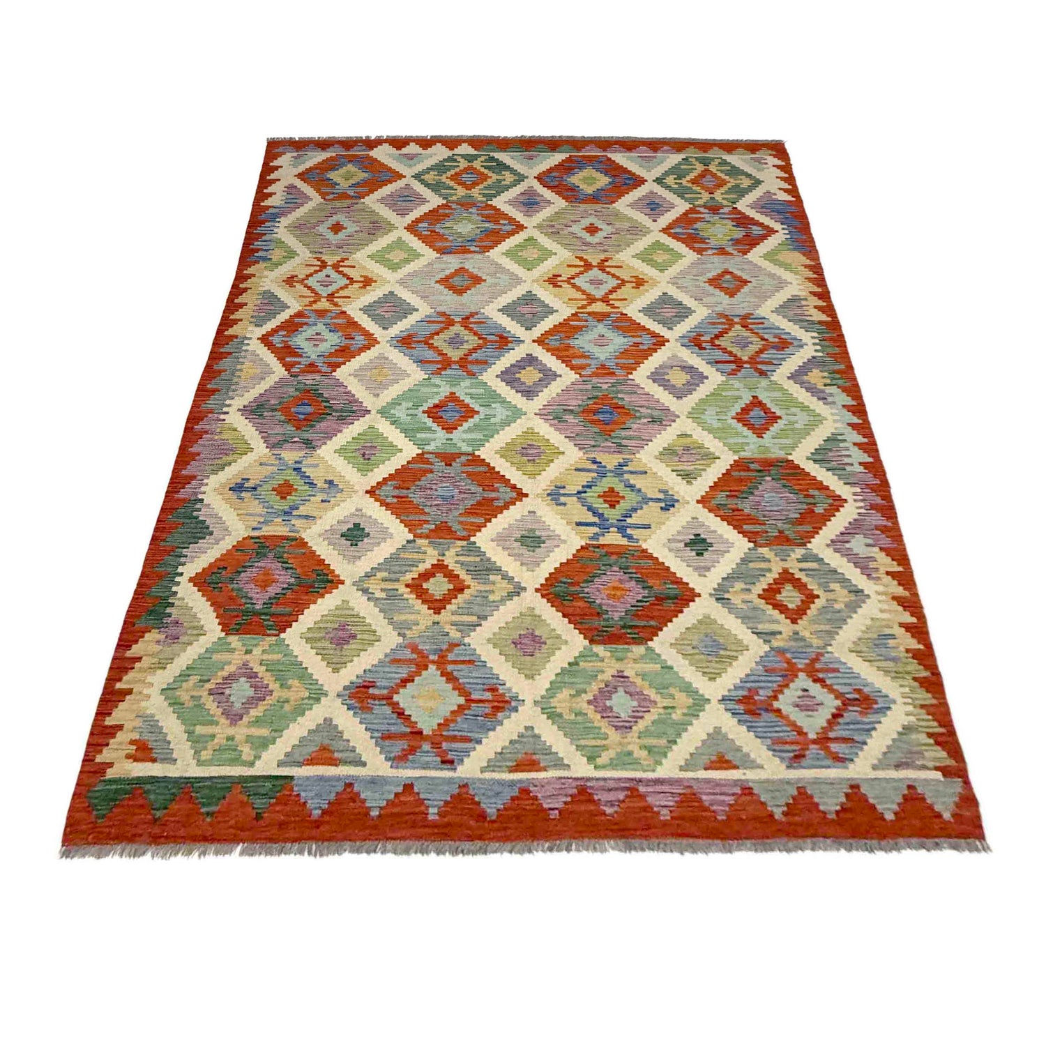 Handmade Vegetable Kelim 5' 9" x 8' 1" (ft) - No. Y39332