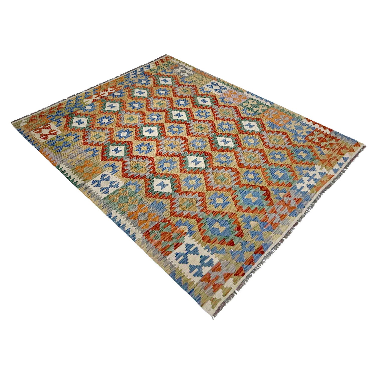 Handmade Vegetable Kilim 5' 11" x 7' 11" (ft) - No. Y39333