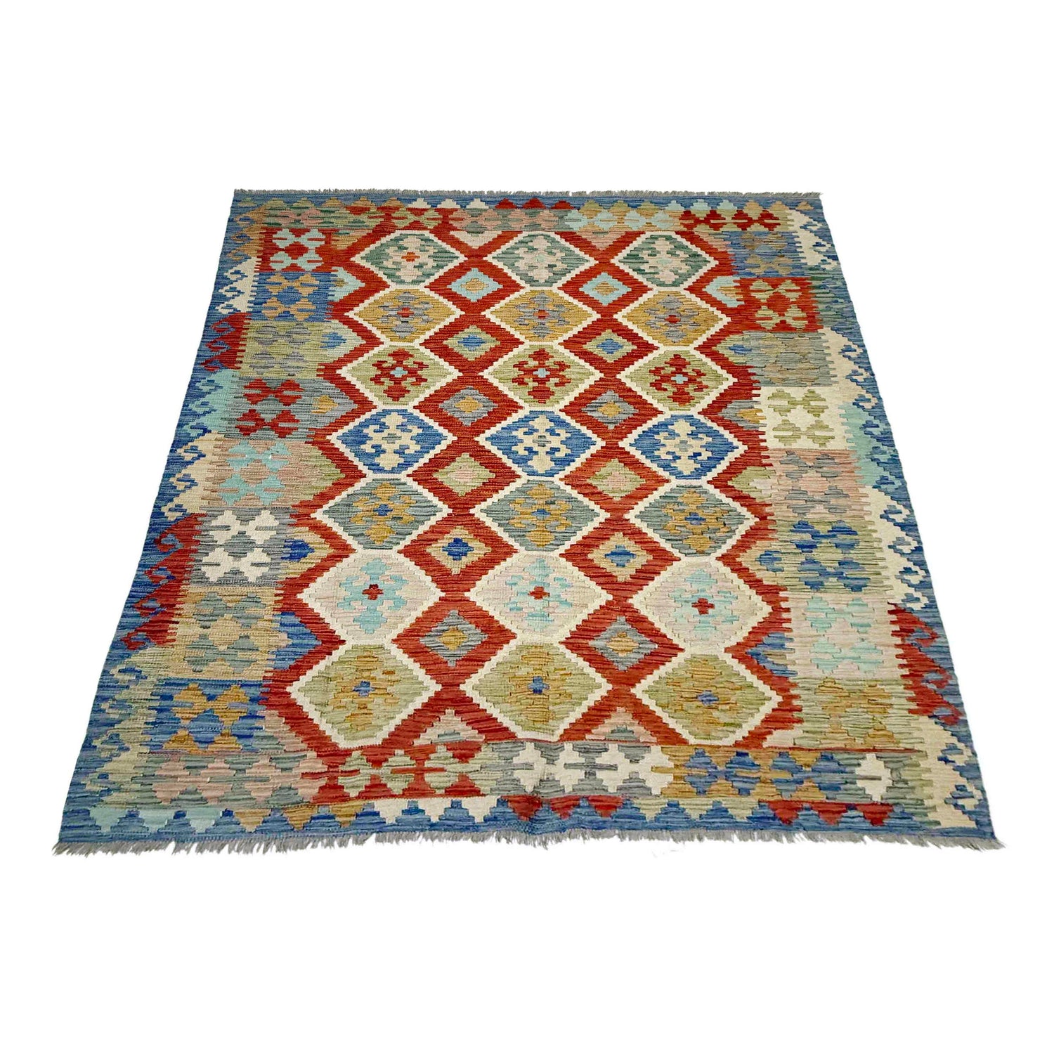 Handmade Vegetable Kilim 6' 1" x 7' 9" (ft) - No. Y39334