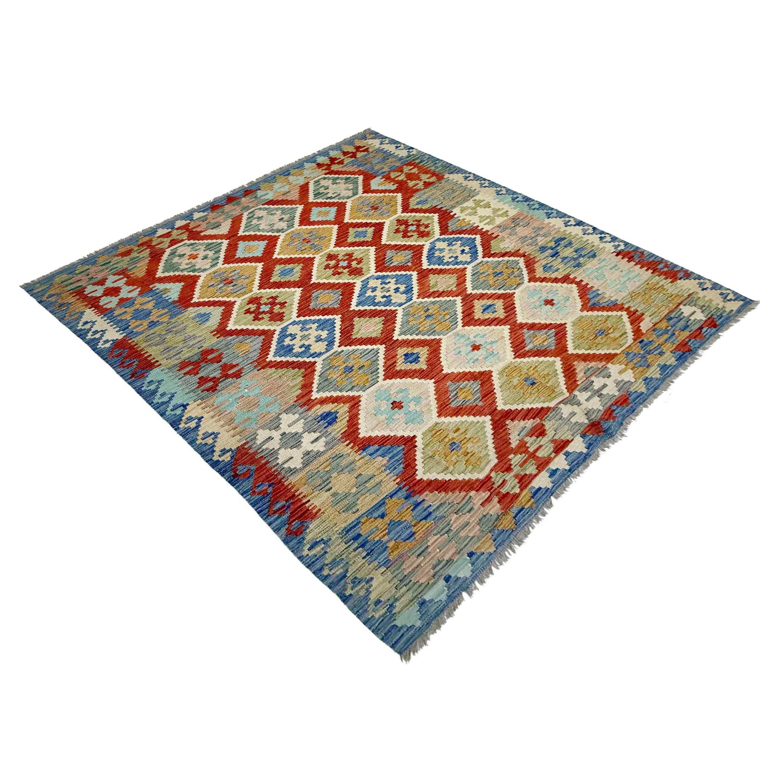 Handmade Vegetable Kilim 6' 1" x 7' 9" (ft) - No. Y39334