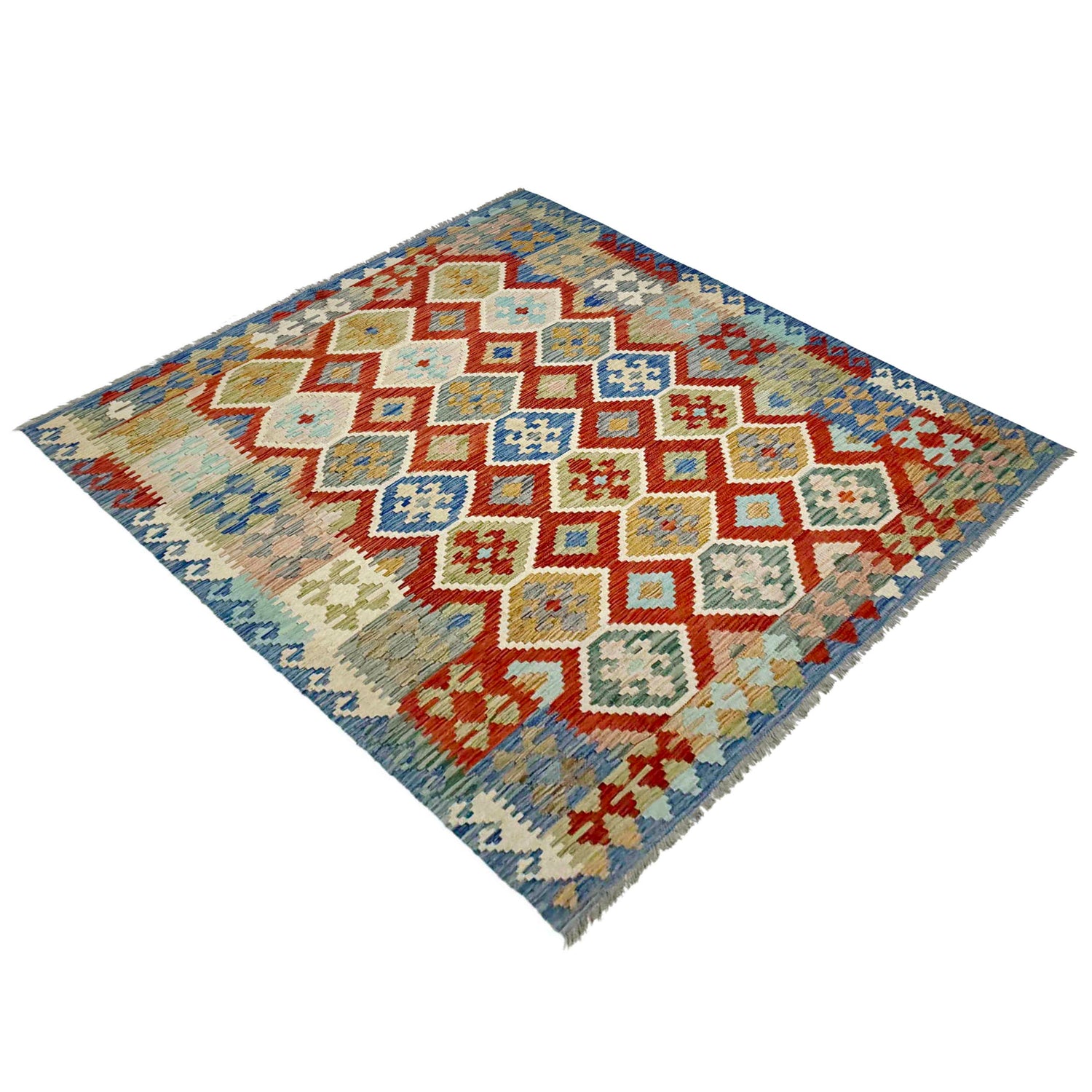 Handmade Vegetable Kilim 6' 1" x 7' 9" (ft) - No. Y39334