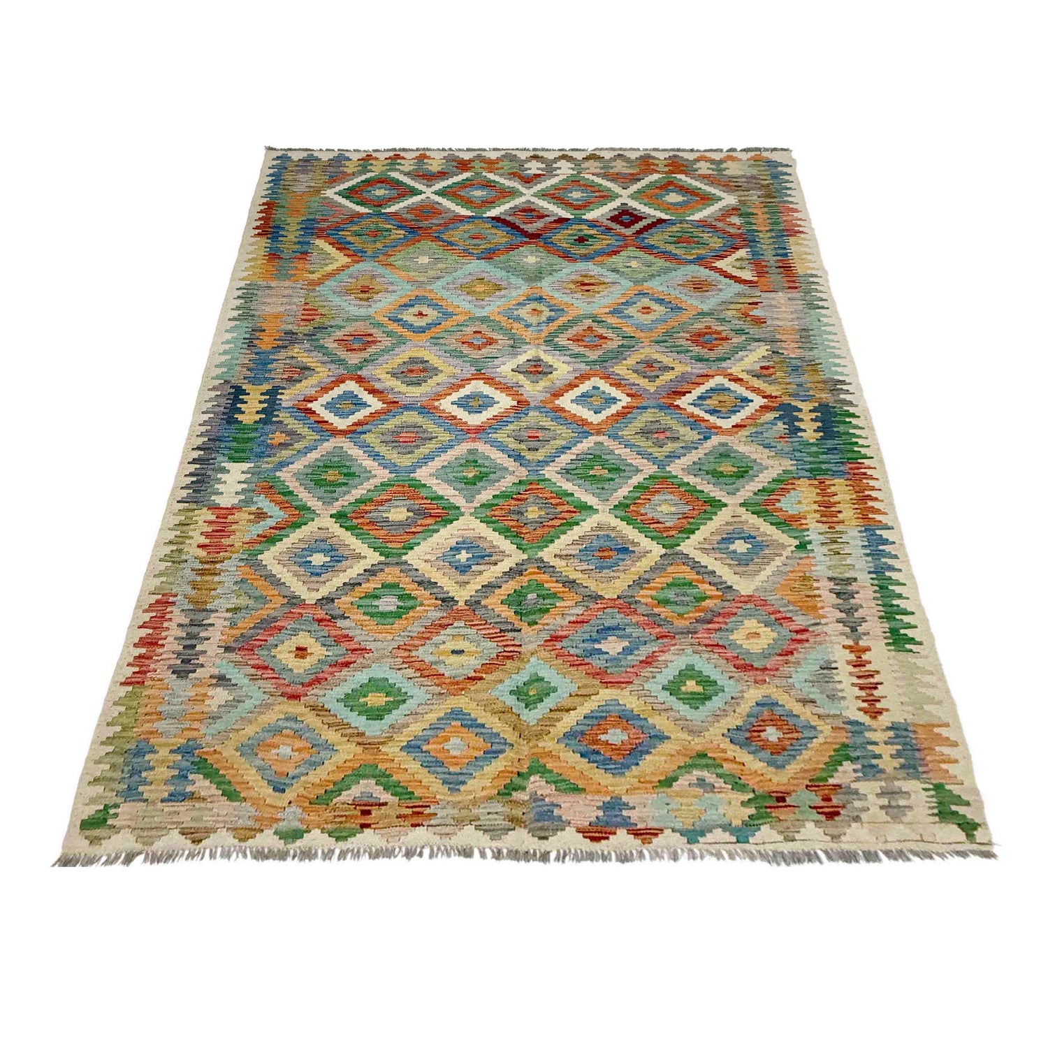 Handmade Vegetable Kelim 6' 1" x 8' 4" (ft) - No. Y39335