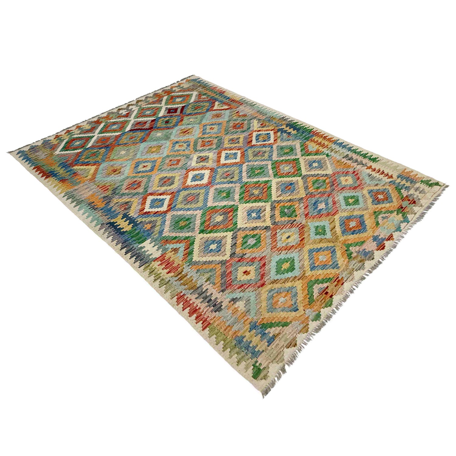 Handmade Vegetable Kelim 6' 1" x 8' 4" (ft) - No. Y39335
