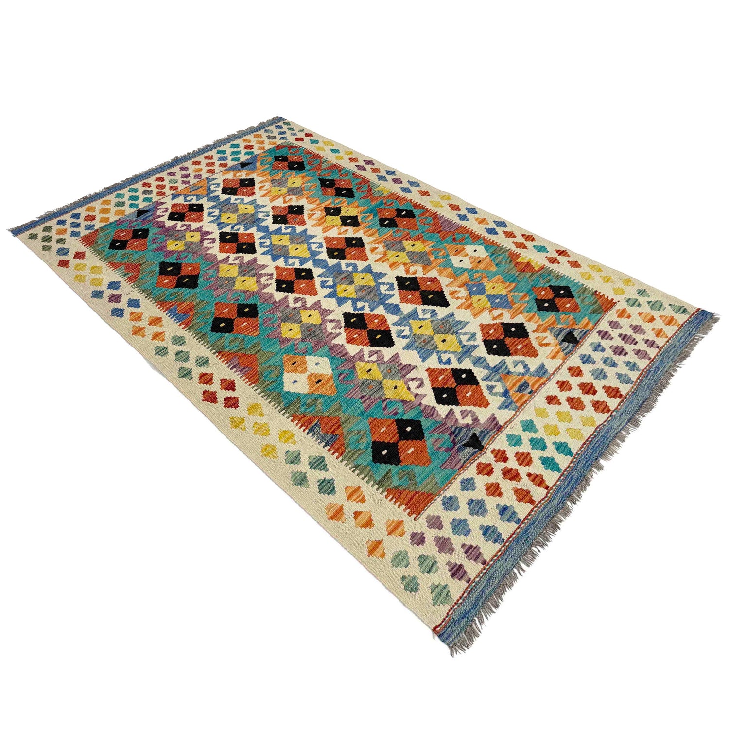 Handmade Vegetable Kelim 4' 2" x 6' 5" (ft) - No. Y39339