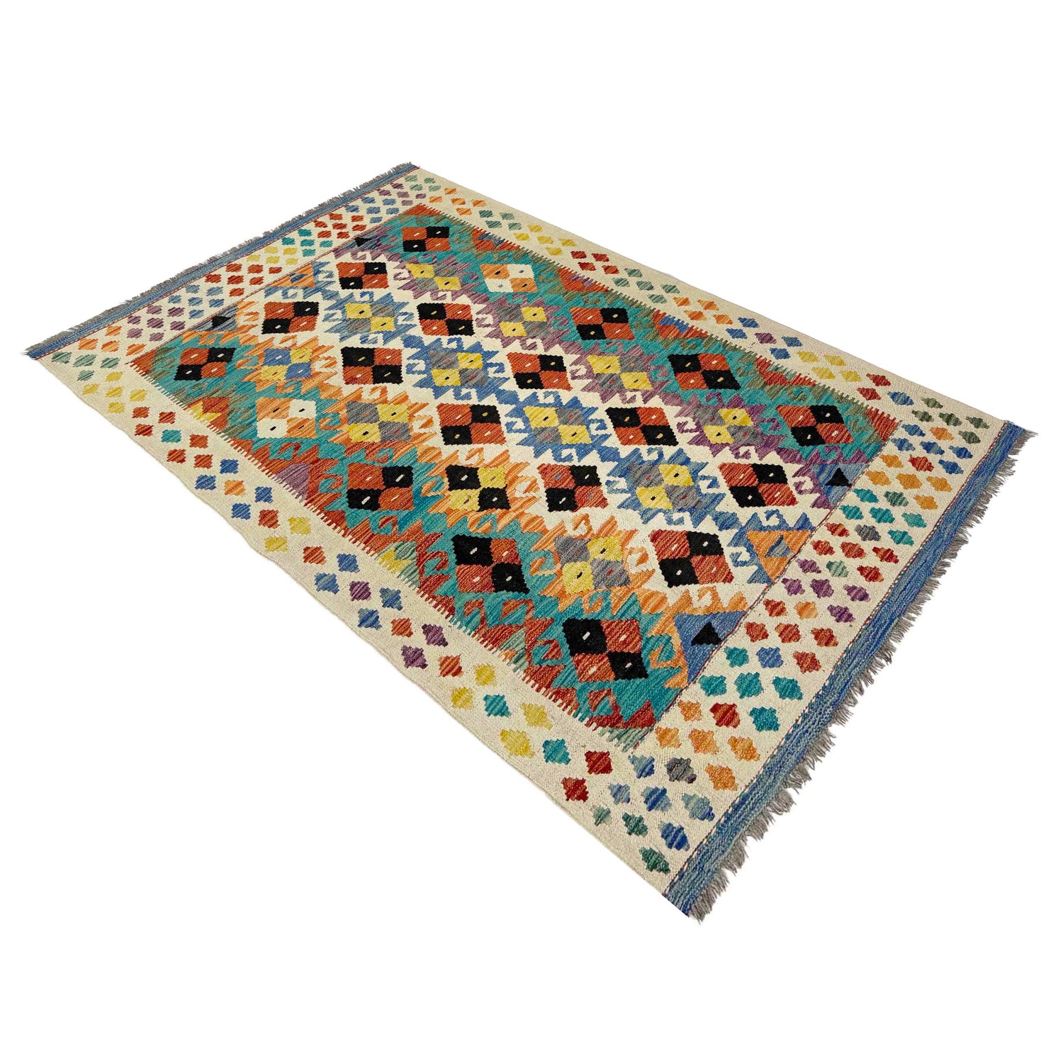 Handmade Vegetable Kelim 4' 2" x 6' 5" (ft) - No. Y39339