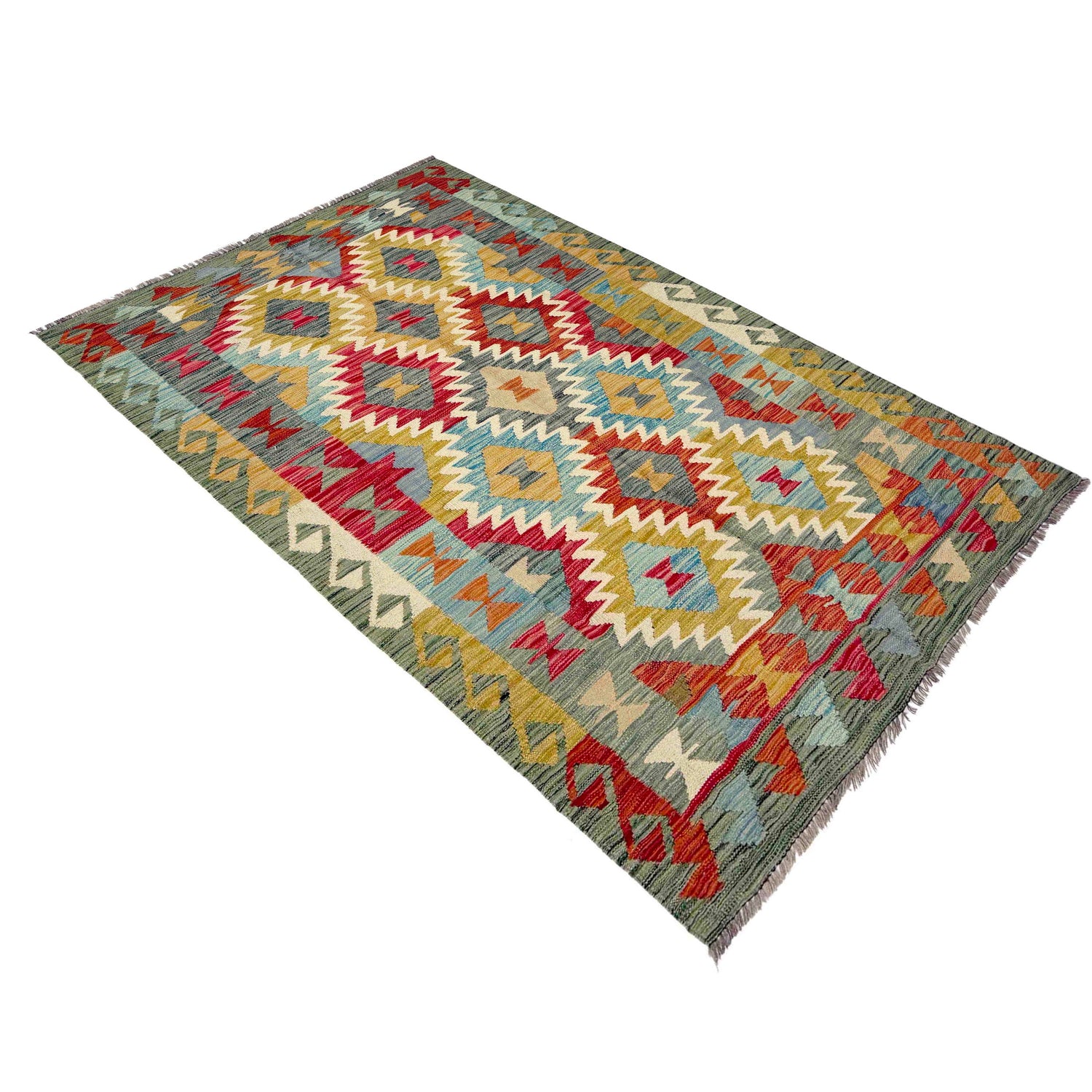 Handmade Vegetable Kilim 4' 0" x 6' 10" (ft) - No. Y39344