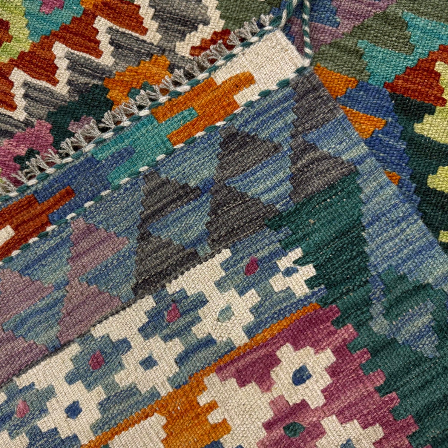 Handmade Vegetable Kelim 4' 3" x 6' 3" (ft) - No. Y39345