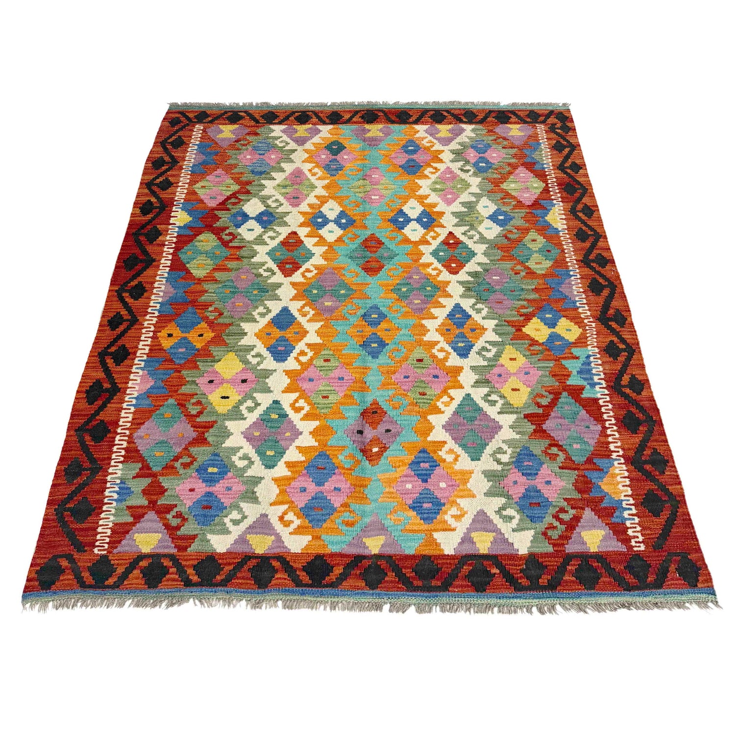 Handmade Vegetable Kelim 4' 4" x 6' 2" (ft) - No. Y39346