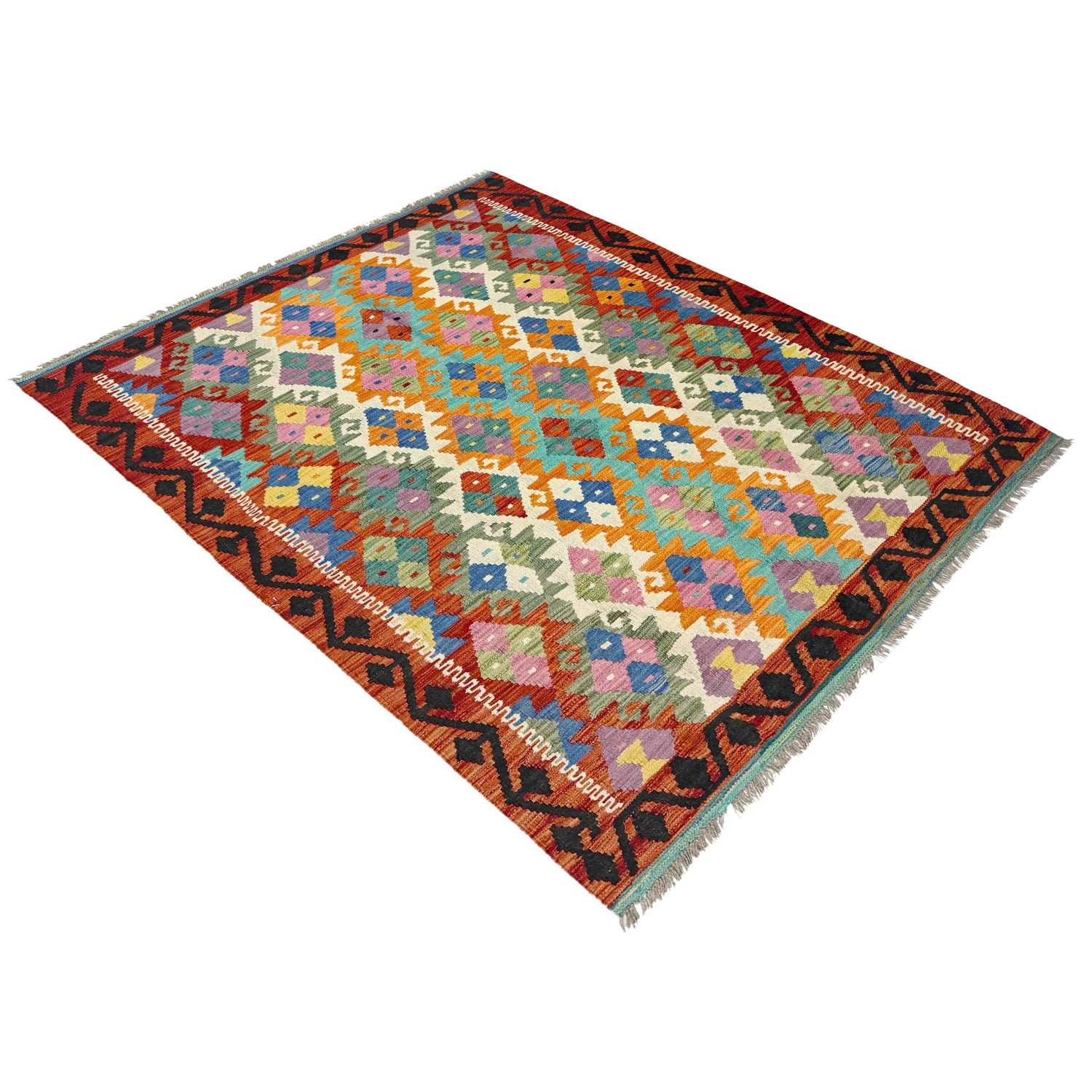 Handmade Vegetable Kelim 4' 4" x 6' 2" (ft) - No. Y39346