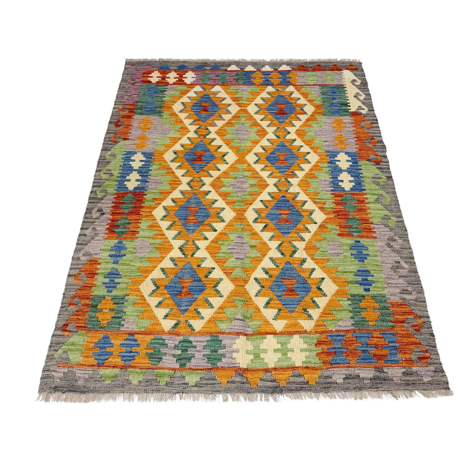 Handmade Vegetable Kelim 4' 2" x 6' 2" (ft) - No. Y39348