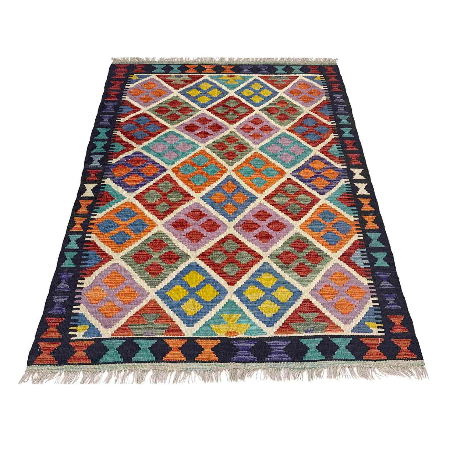 Handmade Vegetable Kilim 3' 5" x 5' 1" (ft) - No. Y39355