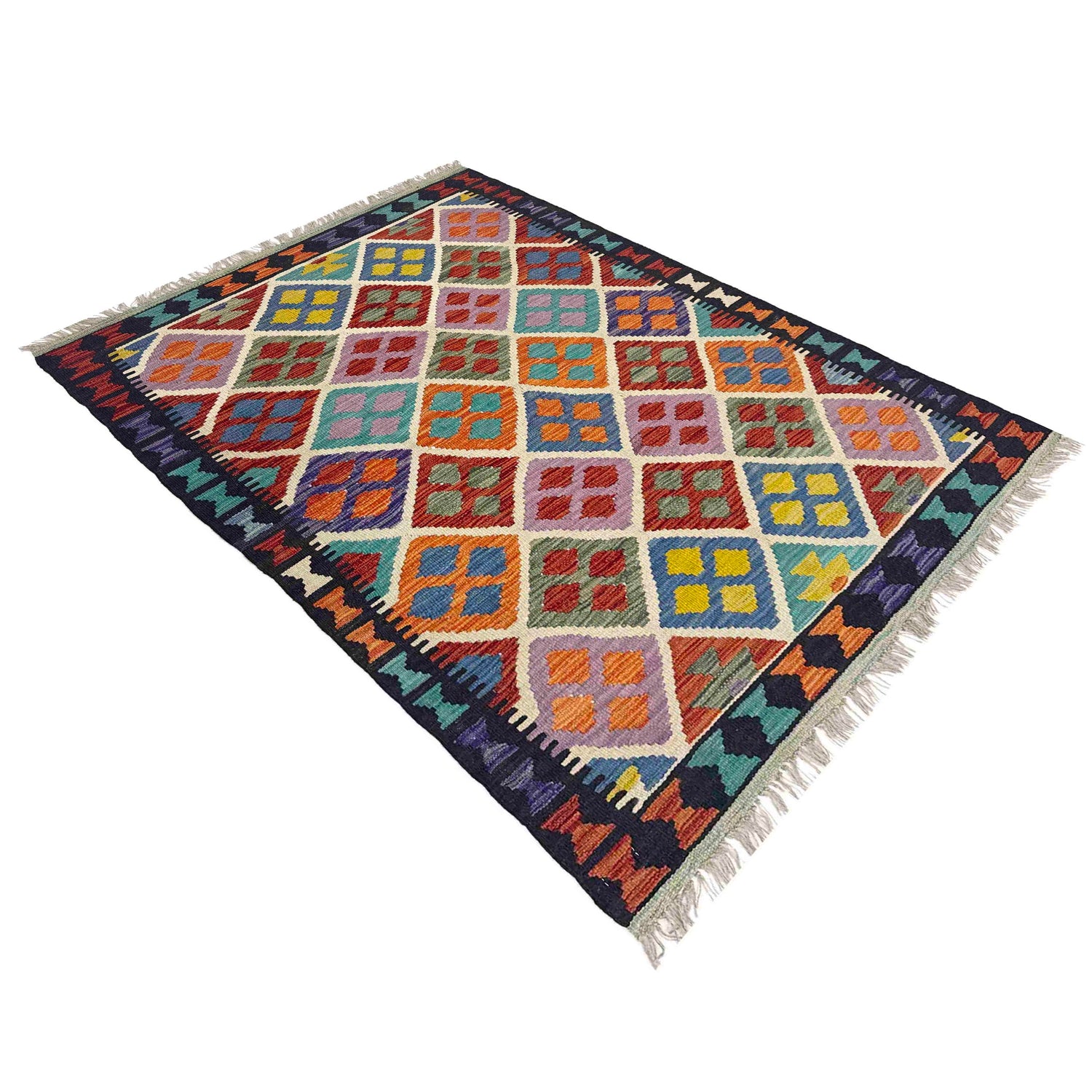 Handmade Vegetable Kilim 3' 5" x 5' 1" (ft) - No. Y39355