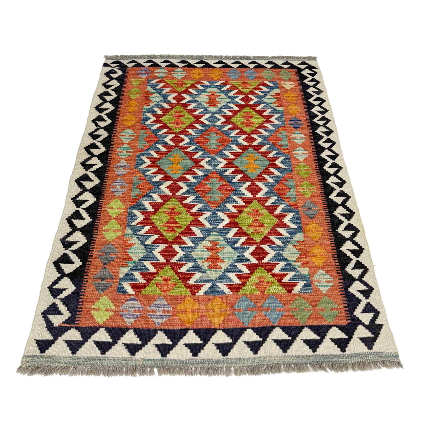 Handmade Vegetable Kelim 3' 3" x 4' 10" (ft) - No. Y39358