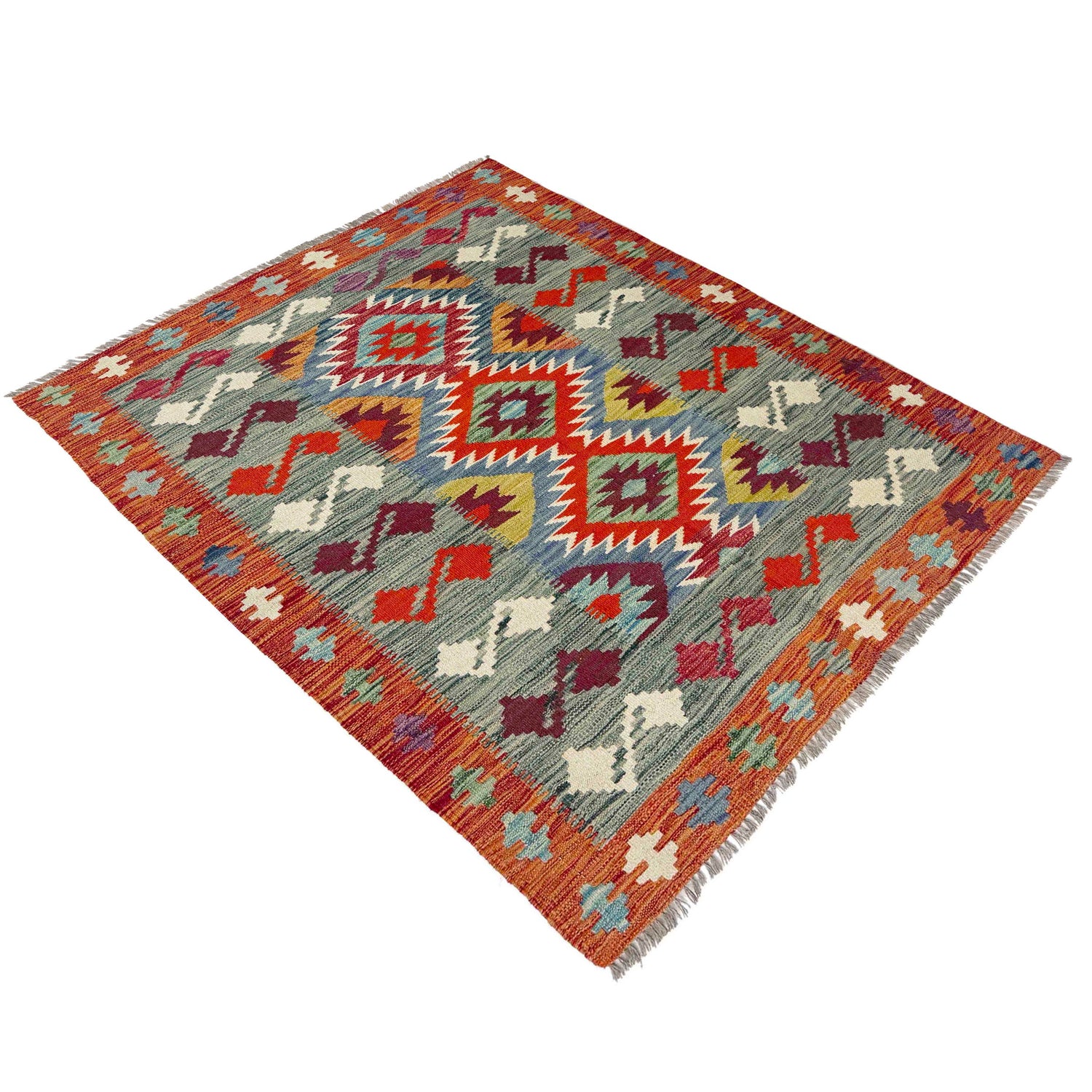 Handmade Vegetable Kelim 3' 9" x 4' 11" (ft) - No. Y39361