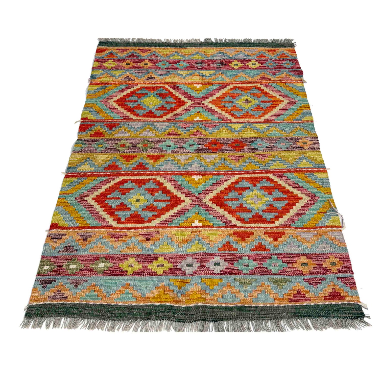 Handmade Vegetable Kelim 3' 3" x 4' 11" (ft) - No. Y39369