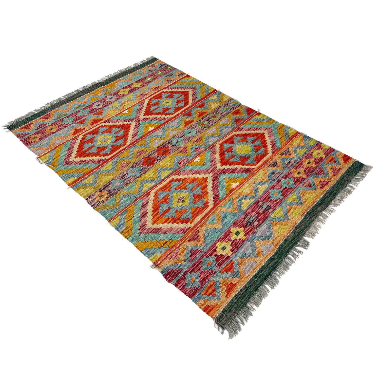 Handmade Vegetable Kelim 3' 3" x 4' 11" (ft) - No. Y39369