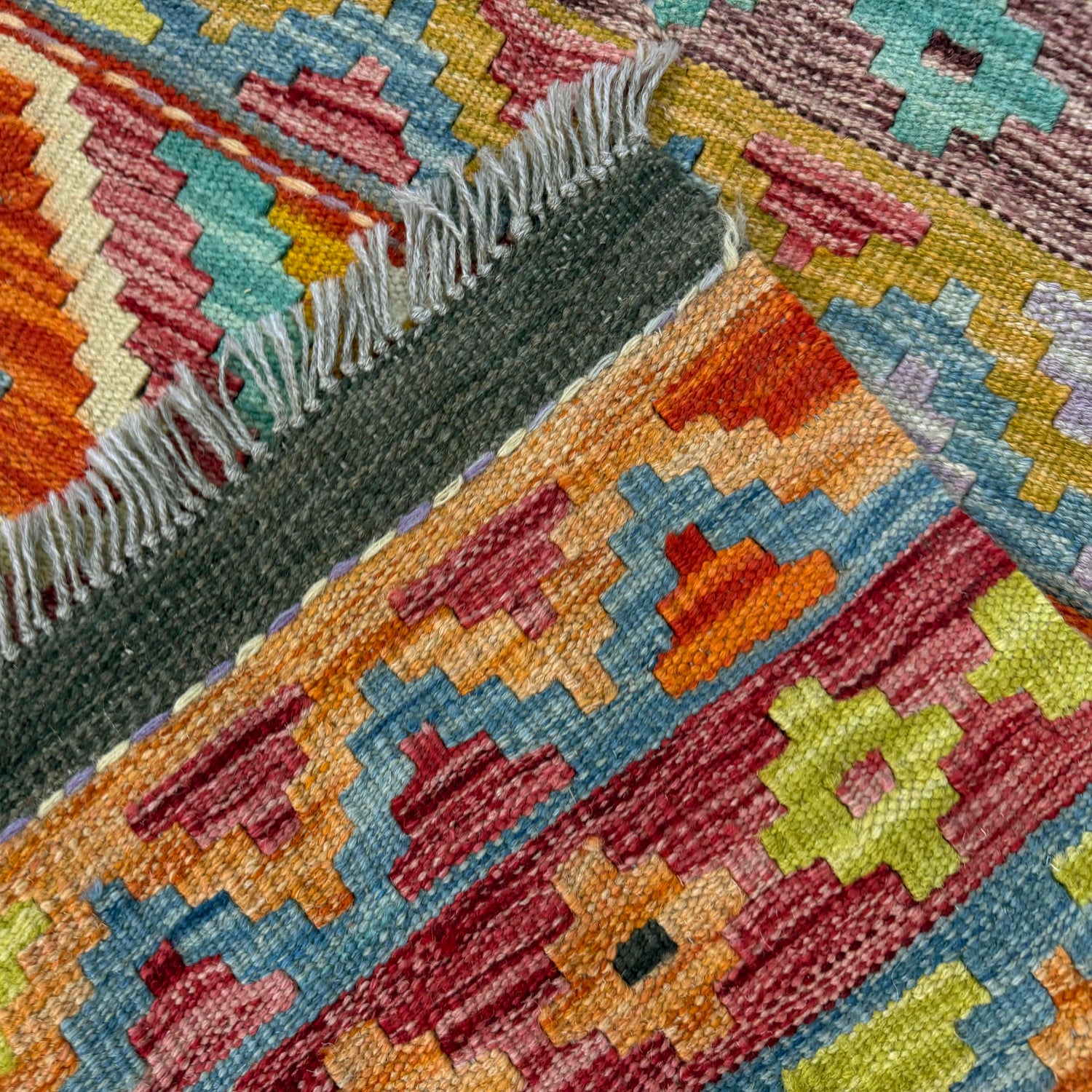 Handmade Vegetable Kelim 3' 3" x 4' 11" (ft) - No. Y39369
