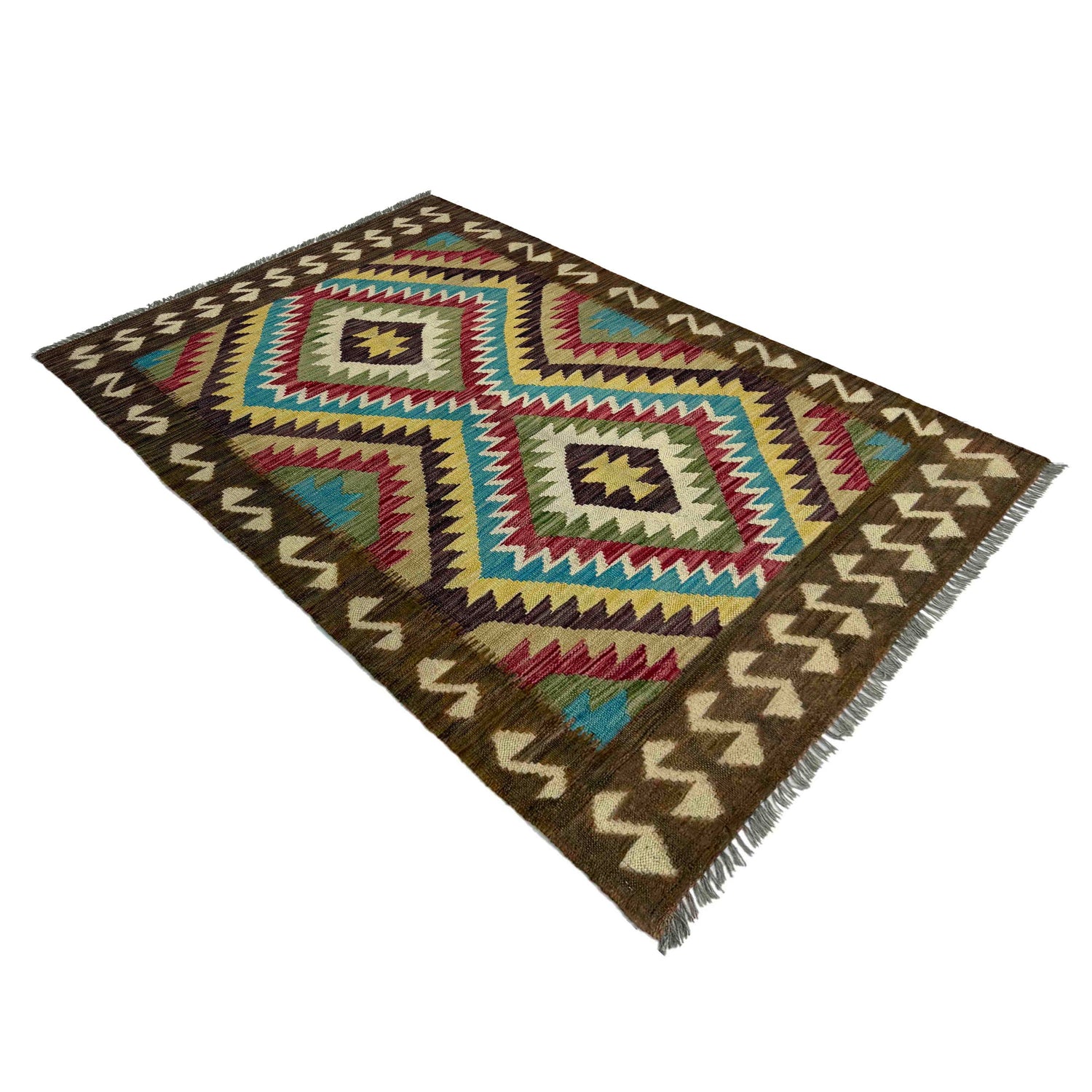 Handmade Vegetable Kelim 3' 3" x 5' 1" (ft) - No. Y39372