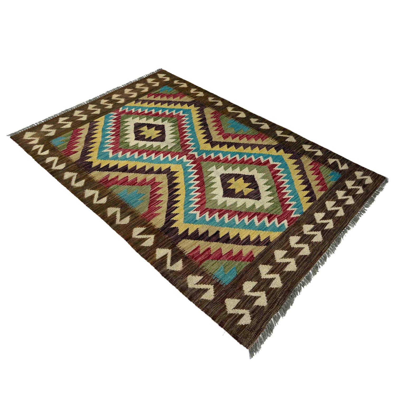 Handmade Vegetable Kelim 3' 3" x 5' 1" (ft) - No. Y39372