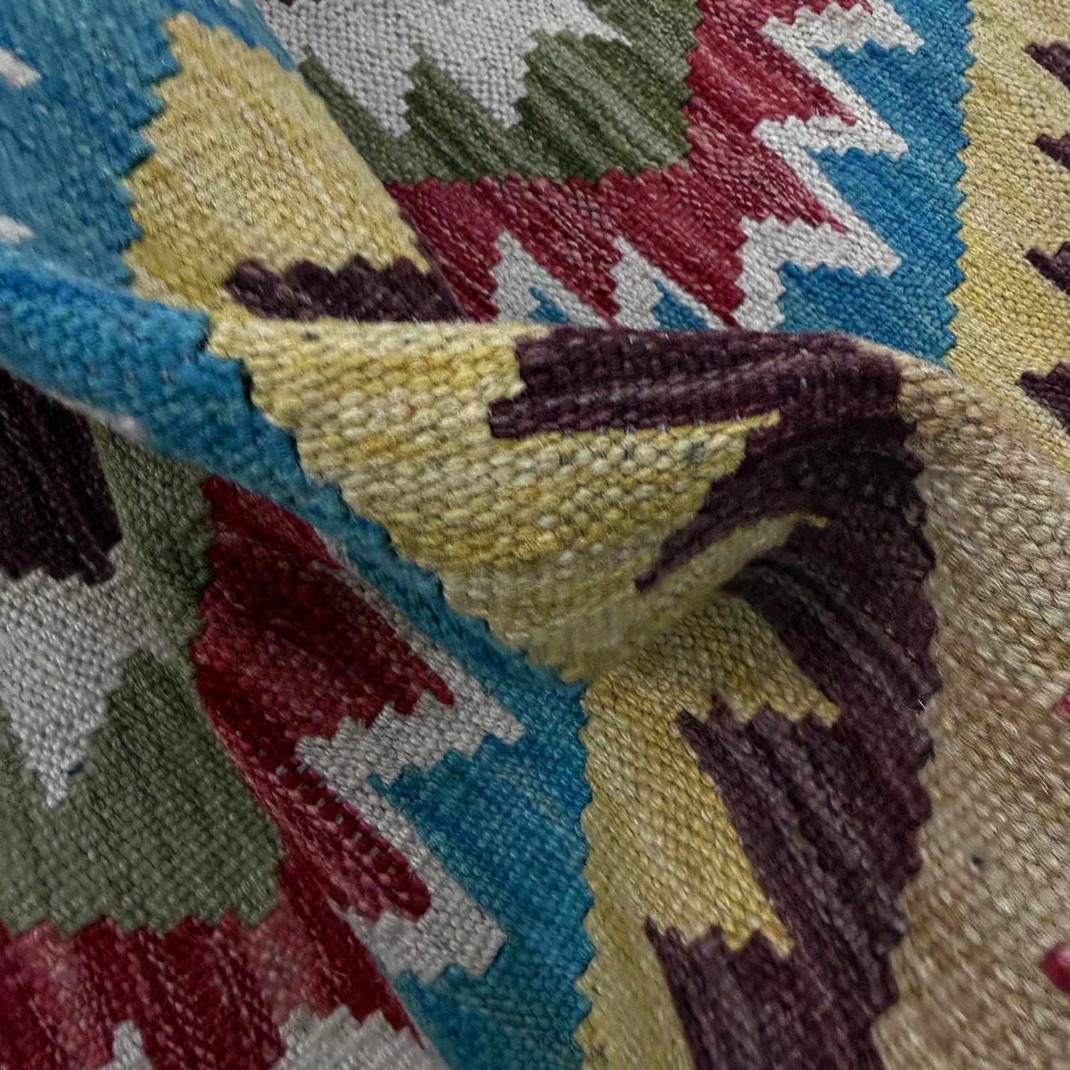Handmade Vegetable Kelim 3' 3" x 5' 1" (ft) - No. Y39372