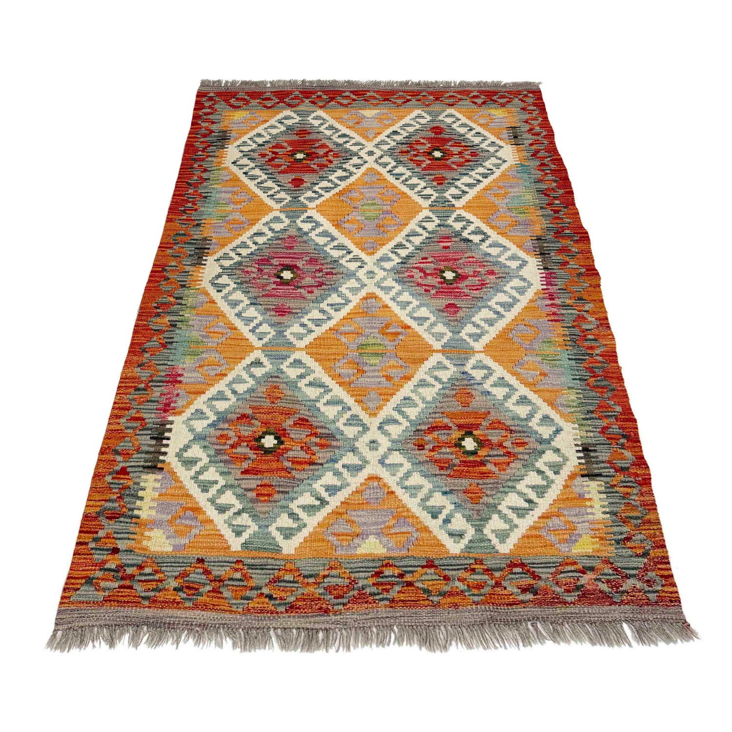 Handmade Vegetable Kelim 3' 3" x 5' 2" (ft) - No. Y39374