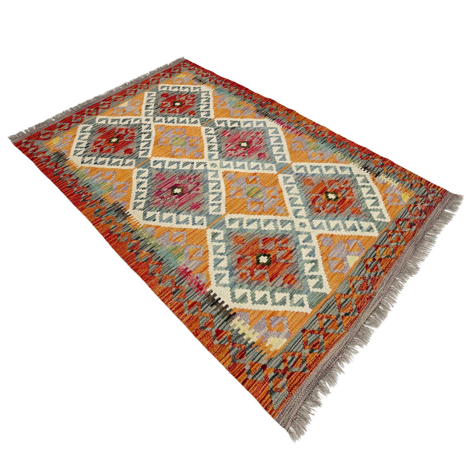 Handmade Vegetable Kelim 3' 3" x 5' 2" (ft) - No. Y39374