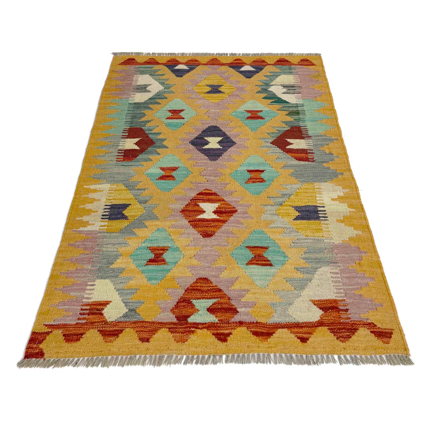Handmade Vegetable Kilim 2' 10" x 4' 2" (ft) - No. Y39377